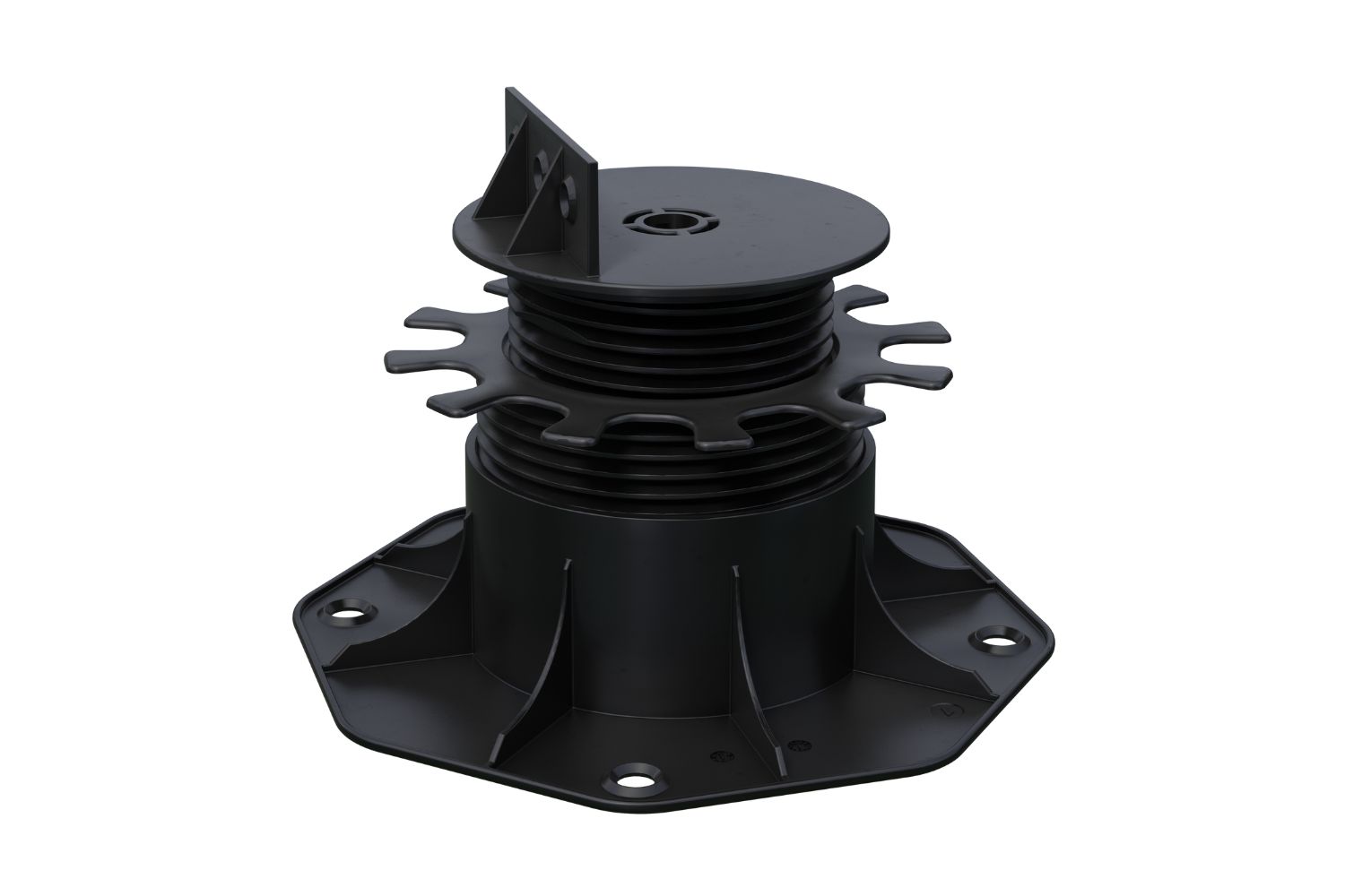 Terrassenlager Verstellfuß als Teil der Unterkonstruktion von Terrassen