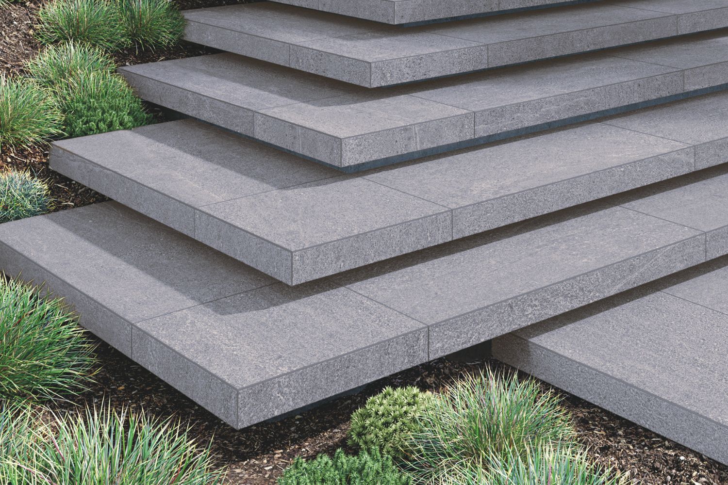 Stufen zu Keramikplatten