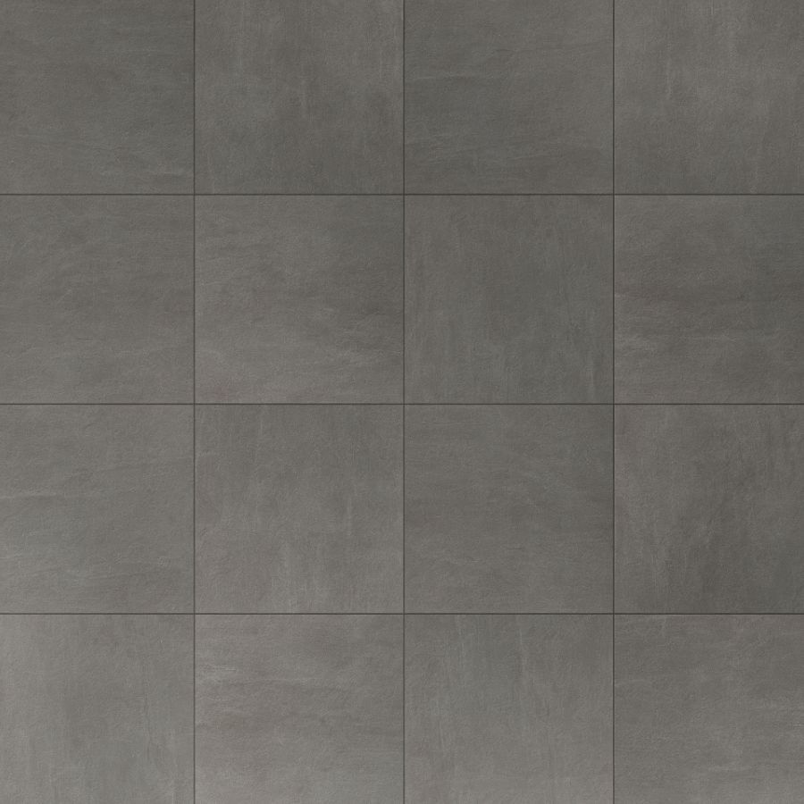 Verlegebeispiel Keramikplatte Torstein grau Graue Keramikplatte Torstein in der Verlegung