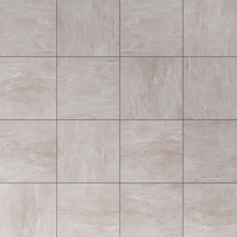 Verlegebeispiel Keramikplatte Torstein weiß Weiße Keramikplatte Torstein in der Verlegung