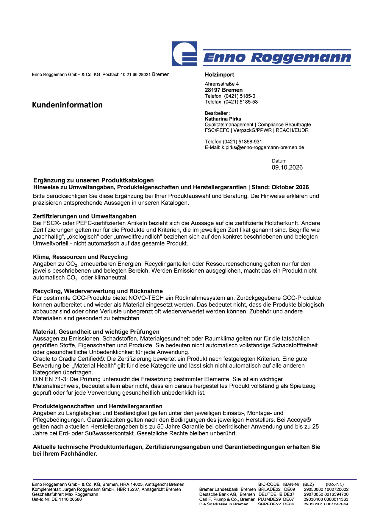 Kundeninformation